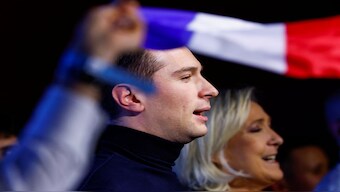 French far-right leader  Marine Le Pen and her protege, the President of the French far-right National Rally Jordan Bardella. It's unclear if Bardella can fill Le Pen's shoes. File image/Reuters