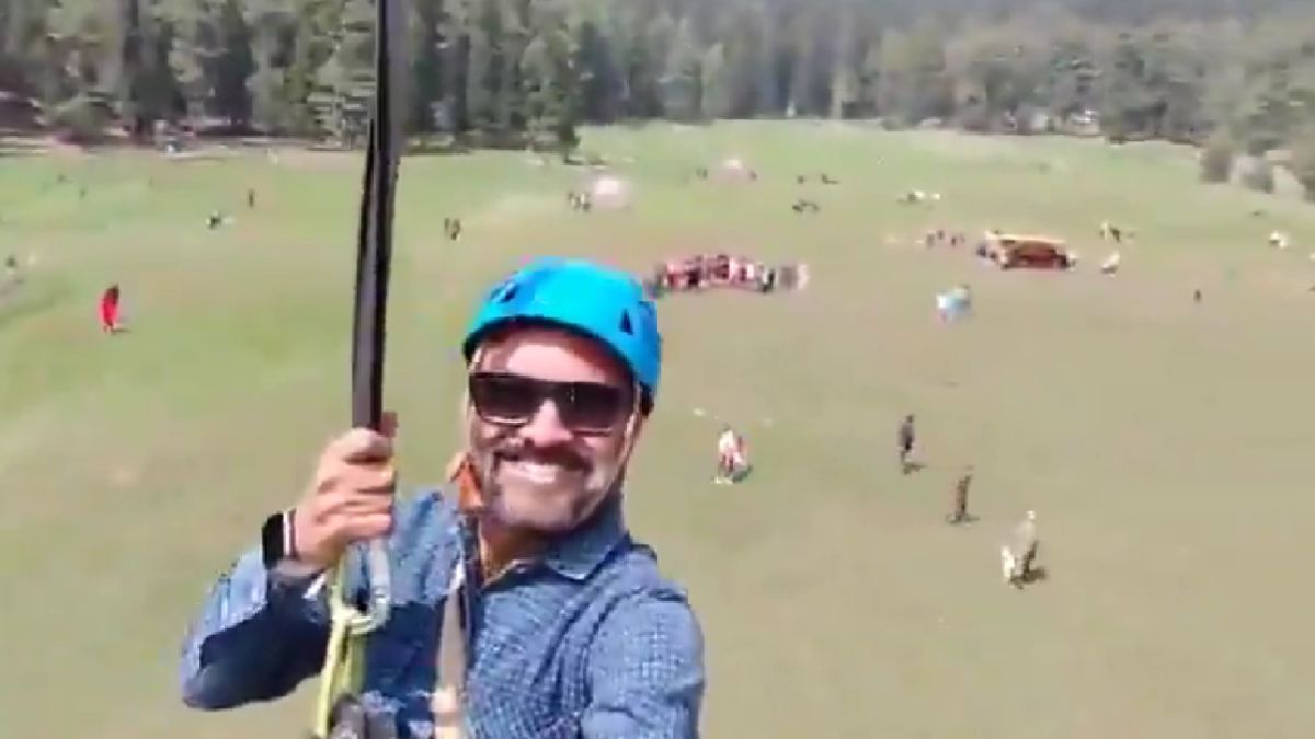 As Rishi Bhatt zipped through the Baisaran valley, gunshots echoed in the background. The camera panned across the meadow, showing terrified people fleeing the scene. Image courtesy: X As Rishi Bhatt zipped through the Baisaran valley, gunshots echoed in the background. The camera panned across the meadow, showing terrified people fleeing the scene. Image courtesy: X