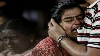 Family members of Sanjay Lele, who was killed in the terror attack near Pahalgam, mourn his death before his funeral in Dombivli, Thane district of Maharashtra. Reuters