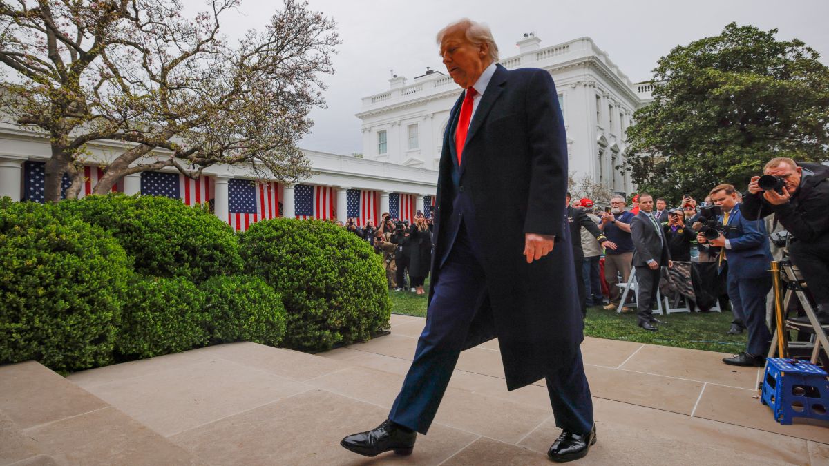 Donald Trump walks on the day of his remarks on tariffs in the Rose Garden at the White House in Washington. Trump announces universal 10 per cent tariffs on all imports into the US will go into effect on 5 April. Reuters  Donald Trump walks on the day of his remarks on tariffs in the Rose Garden at the White House in Washington. Trump announces universal 10 per cent tariffs on all imports into the US will go into effect on 5 April. Reuters