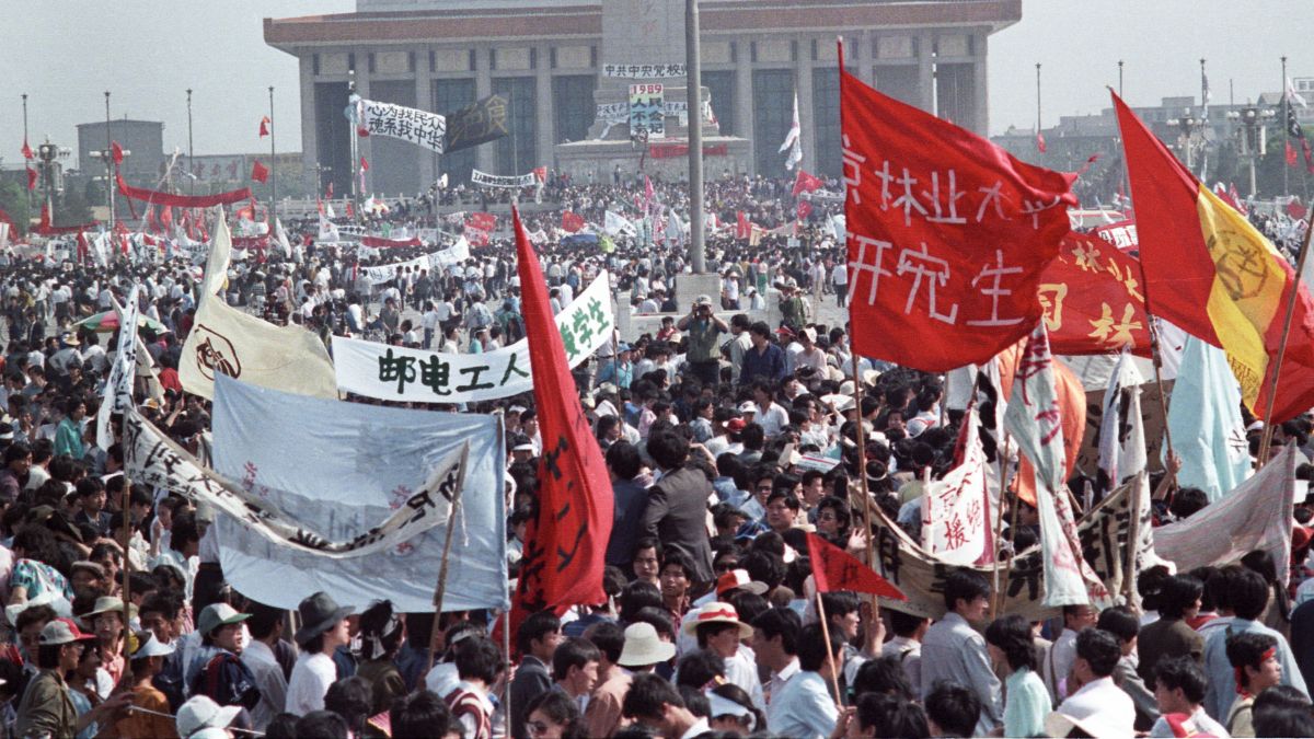 Hundreds of thousands of people fill Peking's central Tiananmen Square, May 17, 1989 in front of the Monument to People's Heroes and Mao's mausoleum in the biggest popular upheaval in China since the Cultural Revolution of the 1960's. File Image/Reuters Hundreds of thousands of people fill Peking's central Tiananmen Square, May 17, 1989 in front of the Monument to People's Heroes and Mao's mausoleum in the biggest popular upheaval in China since the Cultural Revolution of the 1960's. File Image/Reuters