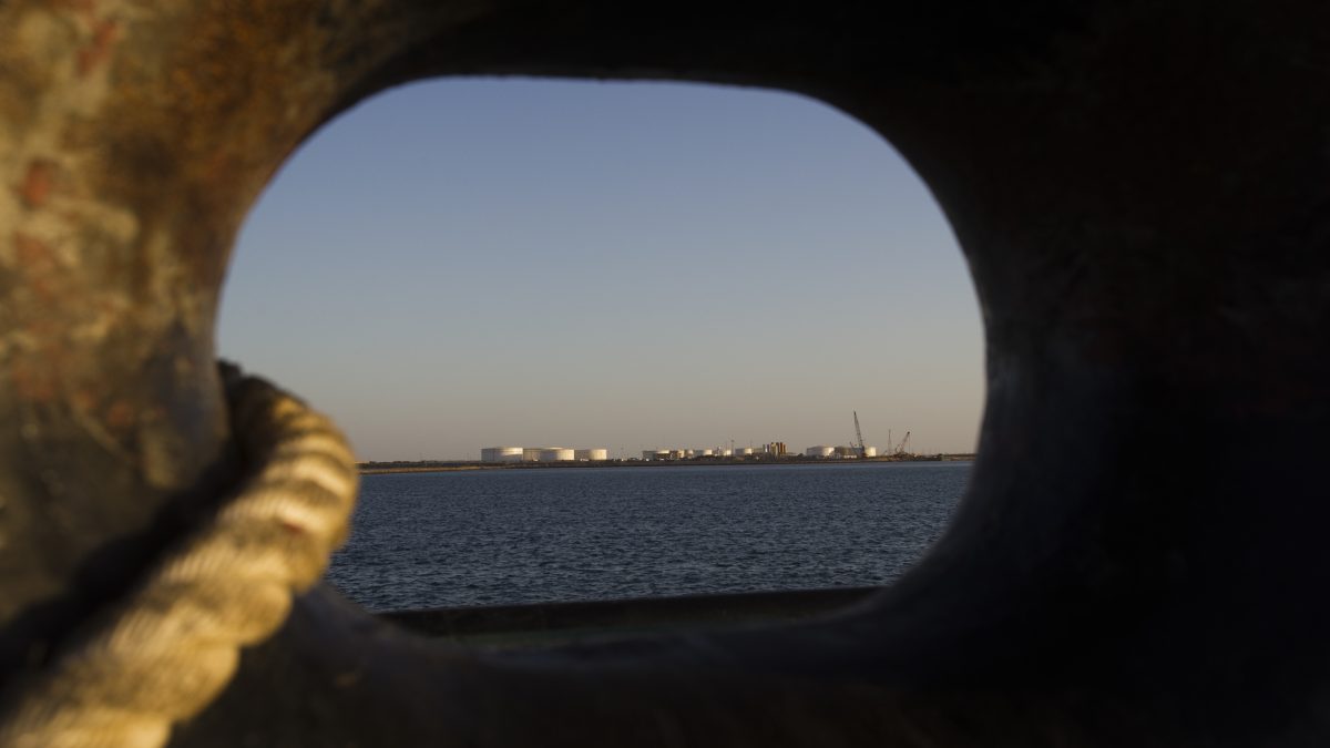 A general view of an oil dock is seen from a ship at the port of Kalantari in the city of Chabahar, 300km (186 miles) east of the Strait of Hormuz January 17, 2012. Reuters A general view of an oil dock is seen from a ship at the port of Kalantari in the city of Chabahar, 300km (186 miles) east of the Strait of Hormuz January 17, 2012. Reuters