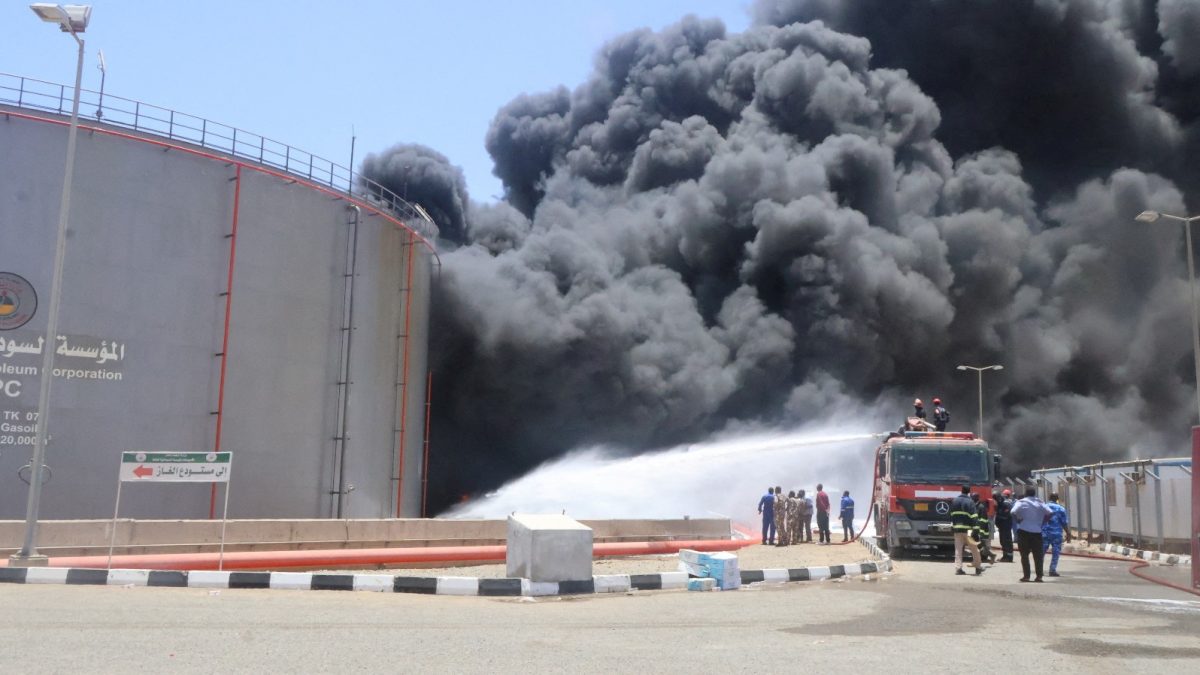 A general view shows large plume of smoke and fire rising from fuel depot after what military sources told Reuters is a Rapid Support Forces (RSF) drone attack in Port Sudan targetting fuel storage facilities in Port Sudan, Sudan. Reuters A general view shows large plume of smoke and fire rising from fuel depot after what military sources told Reuters is a Rapid Support Forces (RSF) drone attack in Port Sudan targetting fuel storage facilities in Port Sudan, Sudan. Reuters