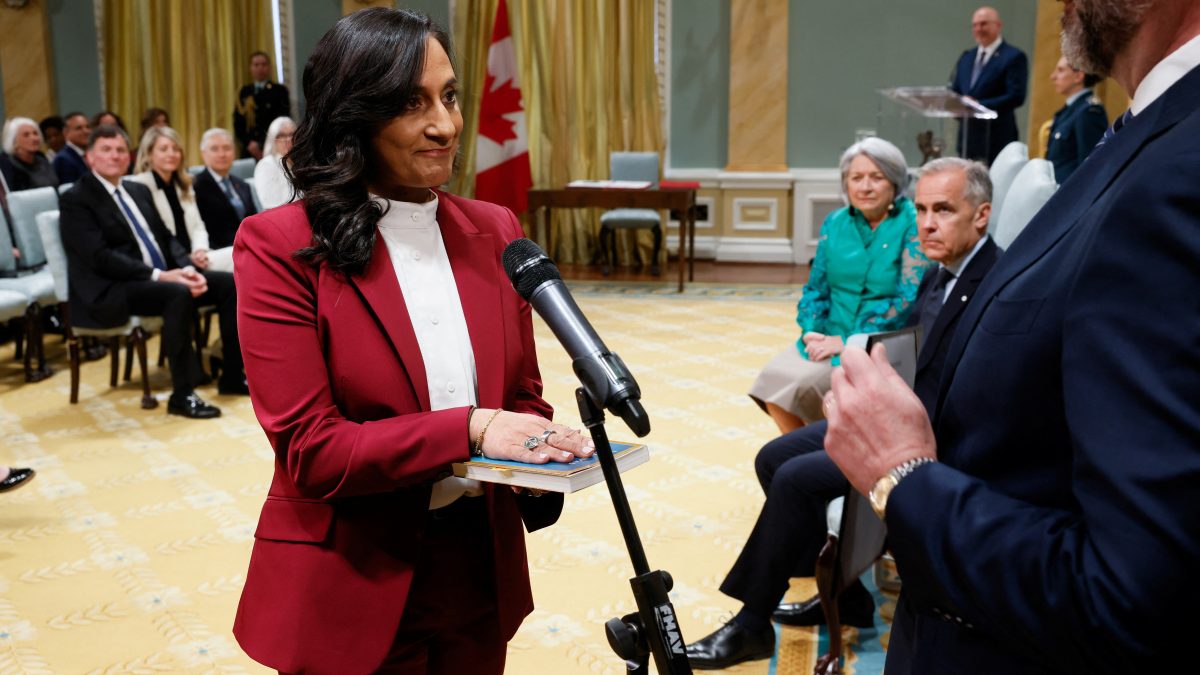 Anita Anand swears in as Canada's Minister of Foreign Affairs, during a cabinet shuffle at Rideau Hall, in Ottawa, Ontario, Canada. Reuters Anita Anand swears in as Canada's Minister of Foreign Affairs, during a cabinet shuffle at Rideau Hall, in Ottawa, Ontario, Canada. Reuters