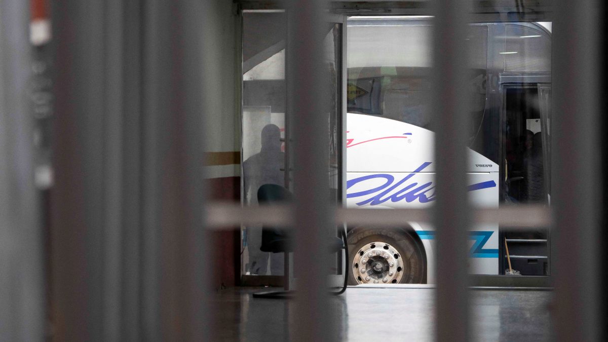 A law enforcement officer surveils a bus used to transport deportees from the U.S. to Nogales, Sonora, Mexico. Reuters A law enforcement officer surveils a bus used to transport deportees from the U.S. to Nogales, Sonora, Mexico. Reuters
