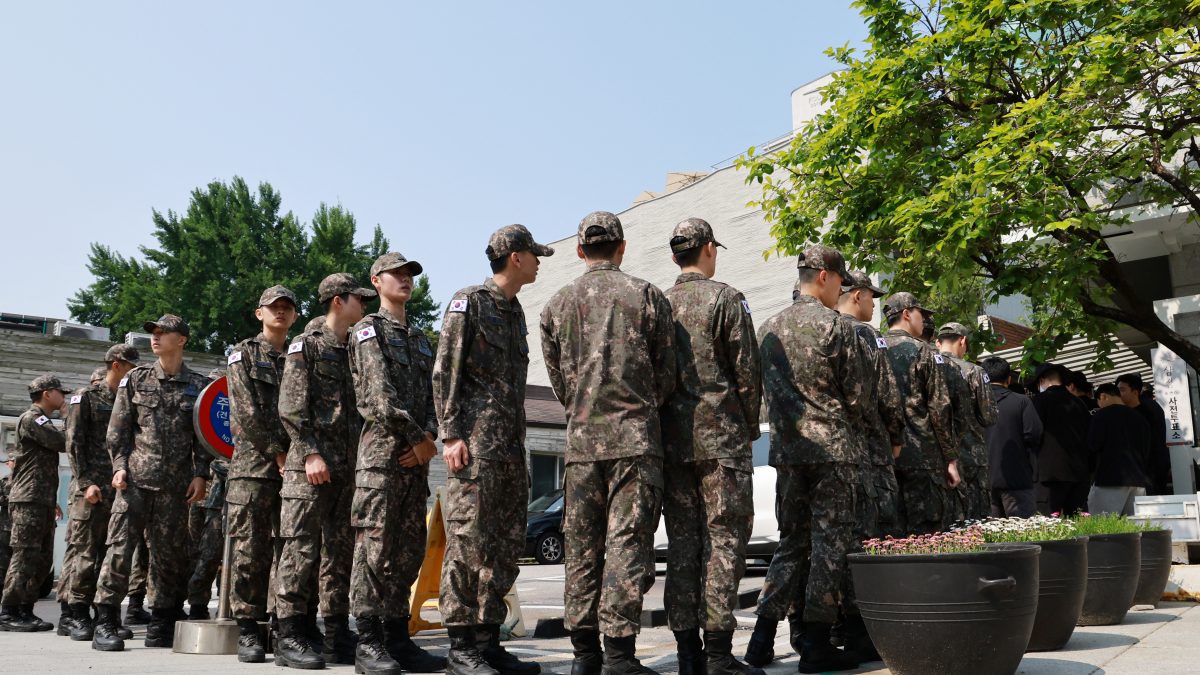 South Korean soldiers wait in a line to cast their early vote for the upcoming presidential election at a polling station in Seoul, South Korea. Reuters South Korean soldiers wait in a line to cast their early vote for the upcoming presidential election at a polling station in Seoul, South Korea. Reuters