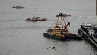 First responders found a 59-year-old man unconscious in the Hudson river. AP