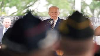 Joe Biden speaks at Veterans Memorial Park in New Castle, Delaware, on 30 May. Reuters