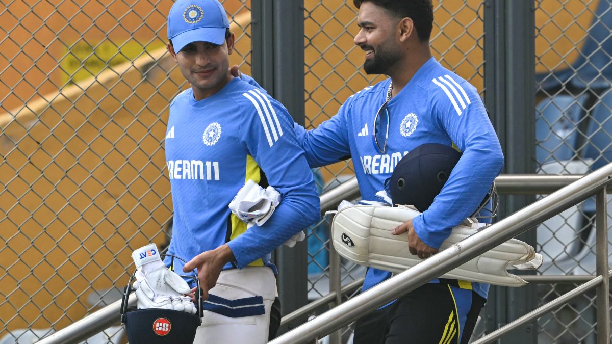 Shubman Gill and Rishabh Pant during a practice session for India. Image: AFP Shubman Gill and Rishabh Pant during a practice session for India. Image: AFP