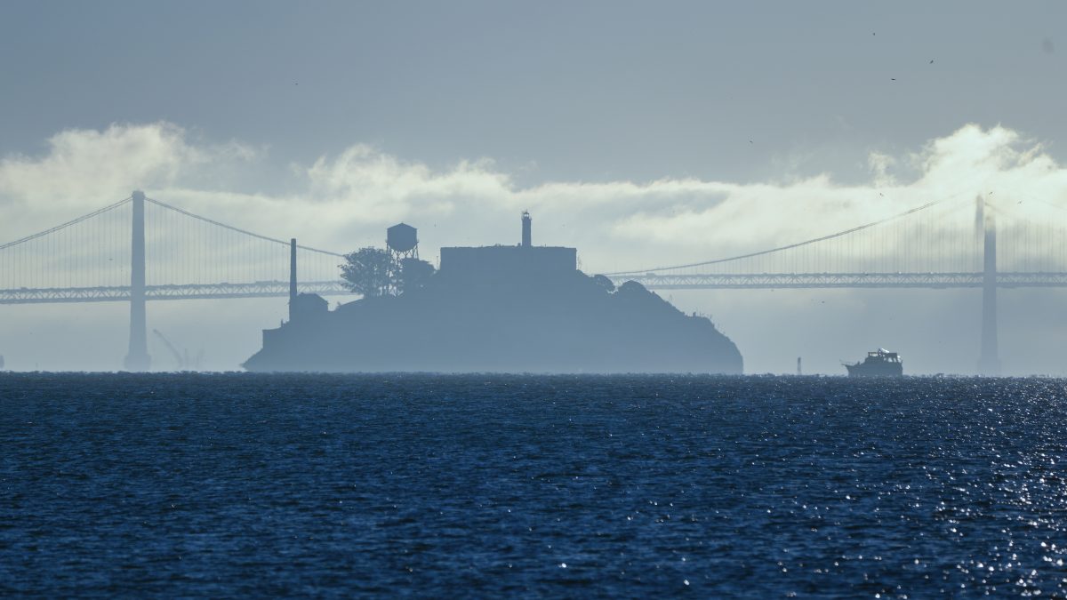 A boat makes its way toward Alcatraz Island with the San Francisco-Oakland Bay Bridge in the background in this view from Sausalito, Calif. File image/ AP A boat makes its way toward Alcatraz Island with the San Francisco-Oakland Bay Bridge in the background in this view from Sausalito, Calif. File image/ AP