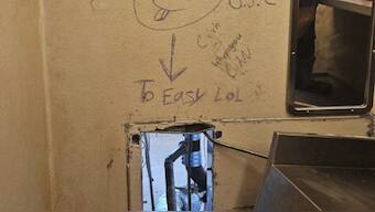 An opening inside a cell at the Orleans Justice Center in New Orleans. AP