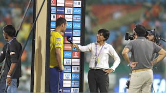 Anjum Chopra interviews Australian pacer Nathan Coulter-Nile during the ninth edition of the Indian Premier League in 2016. AFP
