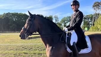Anush Agarwalla at Holtkamper Grand Prix with his new horse. Image: Special arrangement