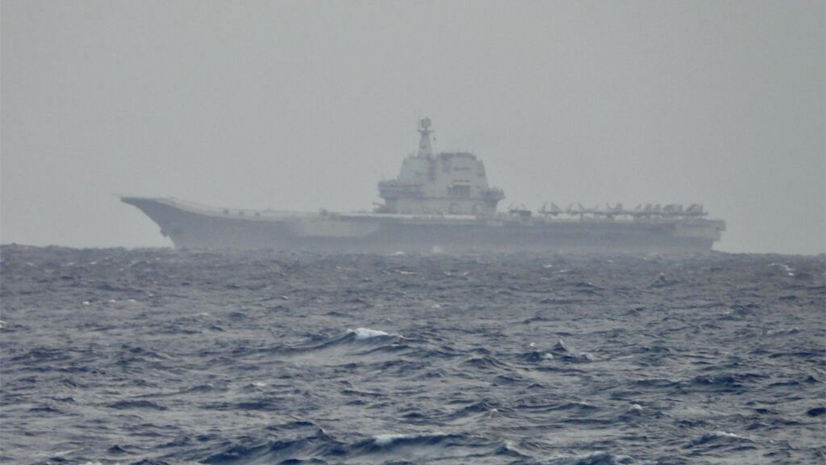 This image released by the Taiwan Ministry of National Defence shows China’s Shandong aircraft carrier sailing near Taiwan on March 31, 2025. File image/ AP This image released by the Taiwan Ministry of National Defence shows China’s Shandong aircraft carrier sailing near Taiwan on March 31, 2025. File image/ AP