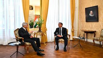External Affairs Minister S Jaishankar with Dutch Foreign Minister Caspar Veldkamp in The Hague on Monday. Image Courtesy: @DrSJaishankar