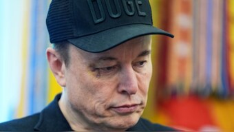 Tesla CEO Elon Musk was spotted with a black eye. AP