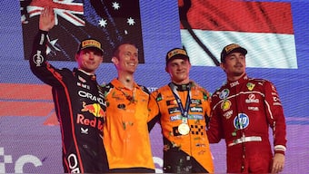 Max Verstappen and Charles Leclerc have been fined by FIA in the past for their language. Image: Reuters