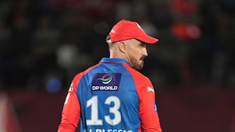 Faf du Plessis captained Delhi Capitals in Axar Patel's absence against Mumbai Indians at the Wankhede Stadium on Wednesday, 8 May. AP