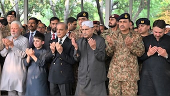Pakistani Prime Minister Shehbaz Sharif and army chief General (now Field Marshal) Asim Munir attend the funeral of a person killed in an Indian airstrike on a terrorist facility conducted on May 7, 2025, under Operation Sindoor. (Photo: Pakistan ISPR)