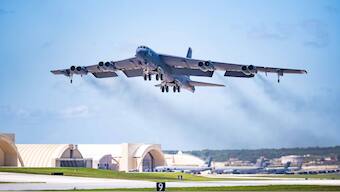 A B-52 Stratofortress assigned to the 2nd Bomb Wing at Barksdale Air Force Base, Louisiana, takes off at Andersen Air Force Base, Guam, on April 14, 2023. (Representative Photo, Credit: US Air Force)