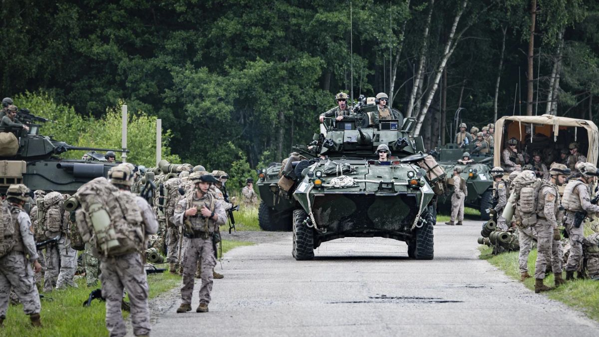 Military armored vehicles take part in the Baltops 2024 exercise in the Baltic Sea region, Sunday June 16, 2024. (Representative Photo, Credit: AP) Military armored vehicles take part in the Baltops 2024 exercise in the Baltic Sea region, Sunday June 16, 2024. (Representative Photo, Credit: AP)