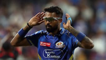 Hardik Pandya didn't speak anything on him not bowling the final over as Mumbai Indians lost. Image: Reuters
