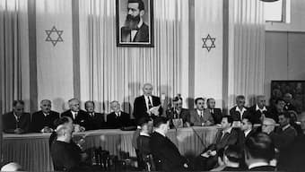 The pronouncement of the State of Israel was made in close proximity to the official expiration of the British Mandate on May 15. File image/Wikimedia commons