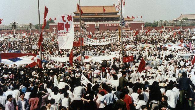 Tiananmen Square is filled with thousands during a pro-democracy rally in Beijing, China on May 17, 1989. File image/AP