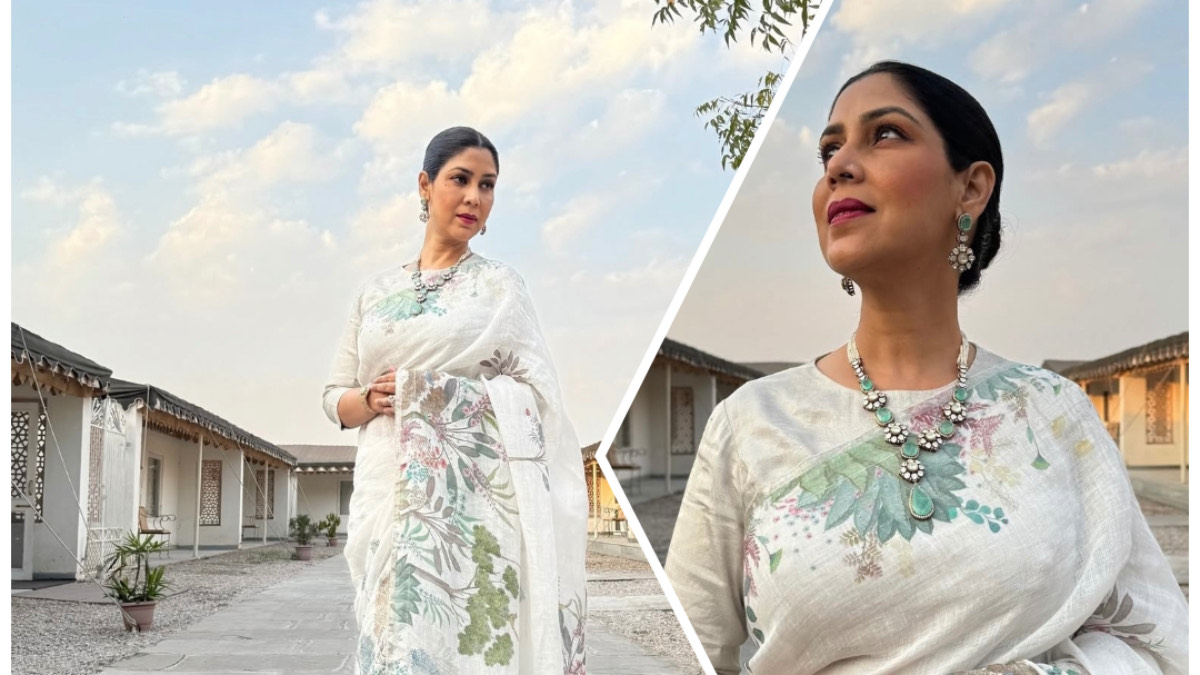 Sakshi Tanwar was seen spotting a saree by designer Anavila Misra in Netflix’s The Royals Sakshi Tanwar was seen spotting a saree by designer Anavila Misra in Netflix’s The Royals