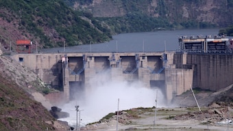 A view of the Uri-II hydroelectric project dam on the Jhelum River which flows from Kashmir into Pakistan-occupied Kashmir, near Uri in Kashmir's Baramulla district, May 7, 2025. Reuters File