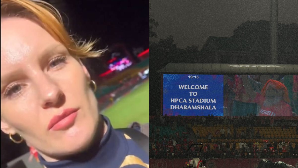 The video of the IPL cheerleader from the Dharamsala match is going viral. Images: X/PTI The video of the IPL cheerleader from the Dharamsala match is going viral. Images: X/PTI