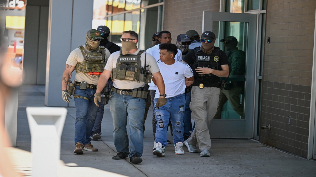 Law enforcement officers, including HSI and ICE agents, take people into custody at an immigration court in Phoenix, Arizona, US, on May 21, 2025. Reuters File Law enforcement officers, including HSI and ICE agents, take people into custody at an immigration court in Phoenix, Arizona, US, on May 21, 2025. Reuters File
