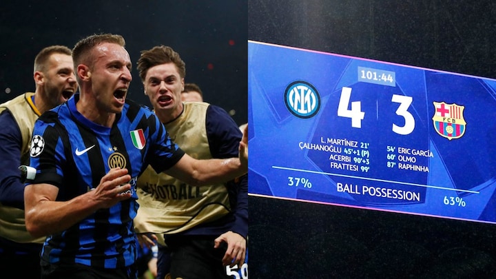 Inter Milan knock out Barcelona to reach Champions League final after Frattesi's late strike and Sommer's saves