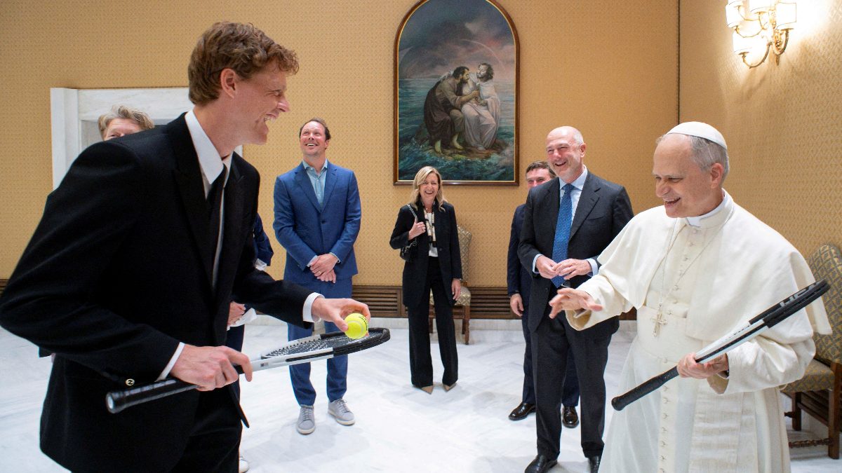 Italian tennis player Jannik Sinner meets Pope Leo XIV during a private audience at the Vatican. Image: Reuters Italian tennis player Jannik Sinner meets Pope Leo XIV during a private audience at the Vatican. Image: Reuters