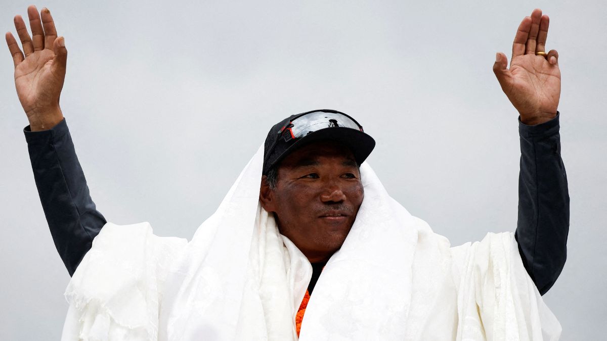 Kami Rita Sherpa, a Nepali mountaineer, waves towards the media personnel upon his arrival after climbing Mount Everest for the 28th time, creating a new record for the most summits of the world’s highest mountain, in Kathmandu, Nepal, May 25, 2023. File Image/Reuters Kami Rita Sherpa, a Nepali mountaineer, waves towards the media personnel upon his arrival after climbing Mount Everest for the 28th time, creating a new record for the most summits of the world’s highest mountain, in Kathmandu, Nepal, May 25, 2023. File Image/Reuters