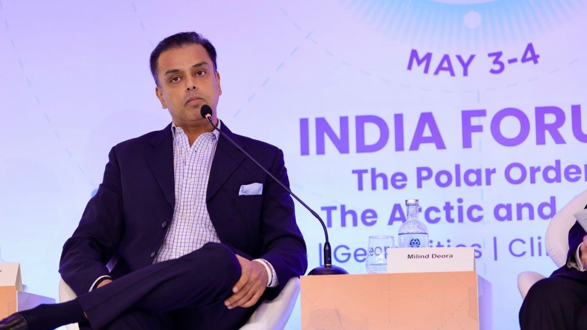Milind Deora, Rajya Sabha MP, member of the advisory board of the Arctic Circle looks on during a session of the Arctic Circle India Forum held on May 3-4 in New Delhi, India. X/milinddeora Milind Deora, Rajya Sabha MP, member of the advisory board of the Arctic Circle looks on during a session of the Arctic Circle India Forum held on May 3-4 in New Delhi, India. X/milinddeora