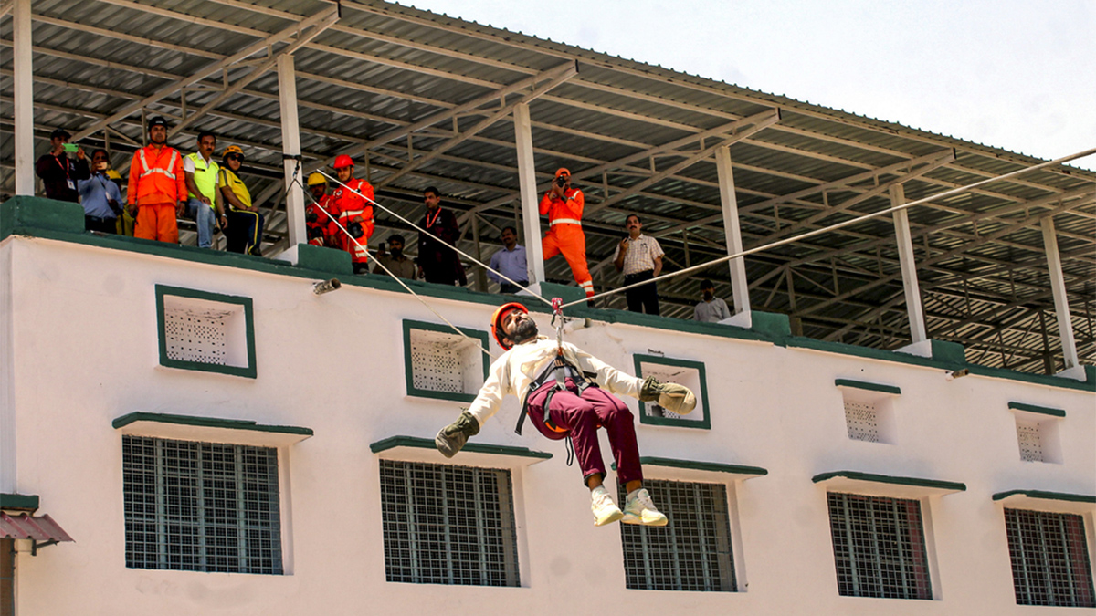 (File) NDRF, SDRF and Fire Brigade personnel take part in a mock drill, organised by the National Disaster Management Authority (NDMA) in preparation of the annual Char Dham Yatra, in Dehradun, on April 24, 2025. PTI (File) NDRF, SDRF and Fire Brigade personnel take part in a mock drill, organised by the National Disaster Management Authority (NDMA) in preparation of the annual Char Dham Yatra, in Dehradun, on April 24, 2025. PTI