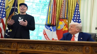 Elon Musk speaks during a news conference with President Donald Trump in the Oval Office of the White House, in Washington on Friday. AP File
