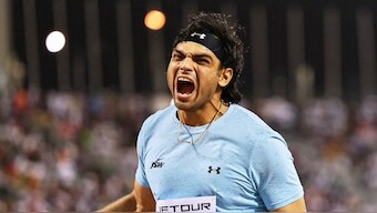 Neeraj Chopra was hailed by PM Narendra Modi and the Indian Army after breaching the 90m mark in javelin throw event. Image: Wanda Diamond League
