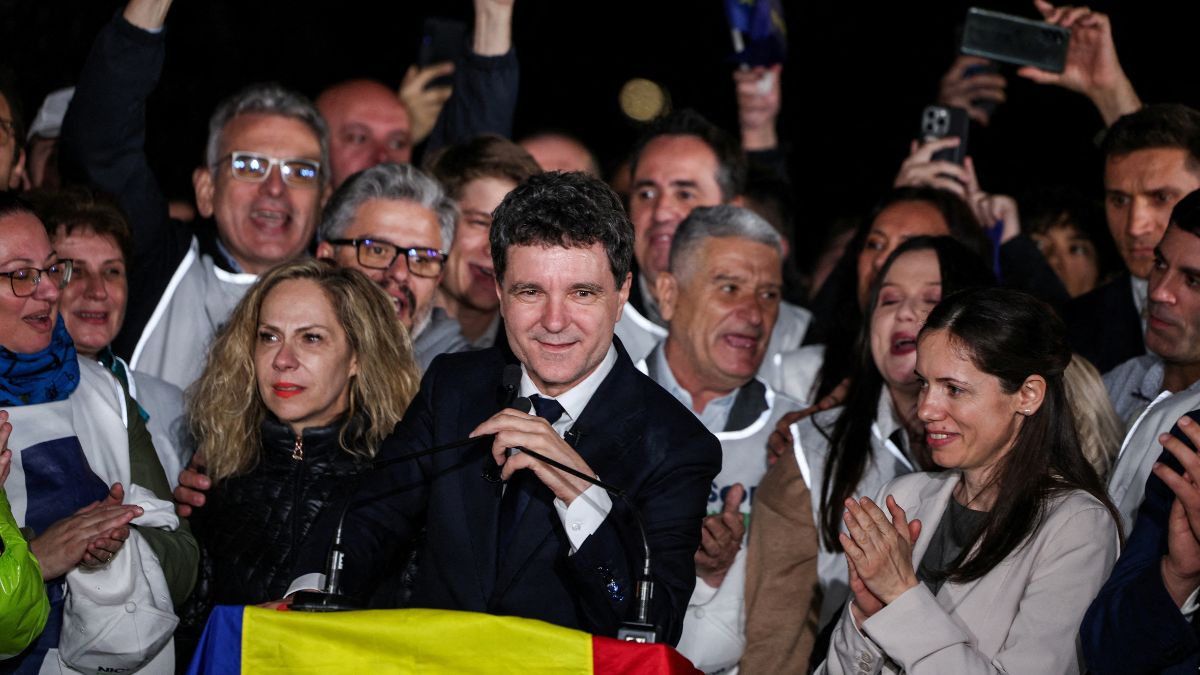 Presidential candidate Nicusor Dan reacts on the day of Romania's second round of the presidential election, in Bucharest, Romania, May 18, 2025. Reuters Presidential candidate Nicusor Dan reacts on the day of Romania's second round of the presidential election, in Bucharest, Romania, May 18, 2025. Reuters