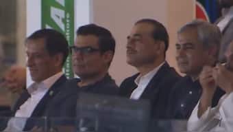 General Asim Munir, Pakistan's Chief of Army Staff, was seated next to Pakistan Cricket Board chairman Mohsin Naqvi during Saturday's PSL between Karachi Kings and Peshawar Zalmi. Image credit: Screengrab of video posted on X
