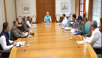 PM Modi chairs meeting at residence (Photo/ANI)