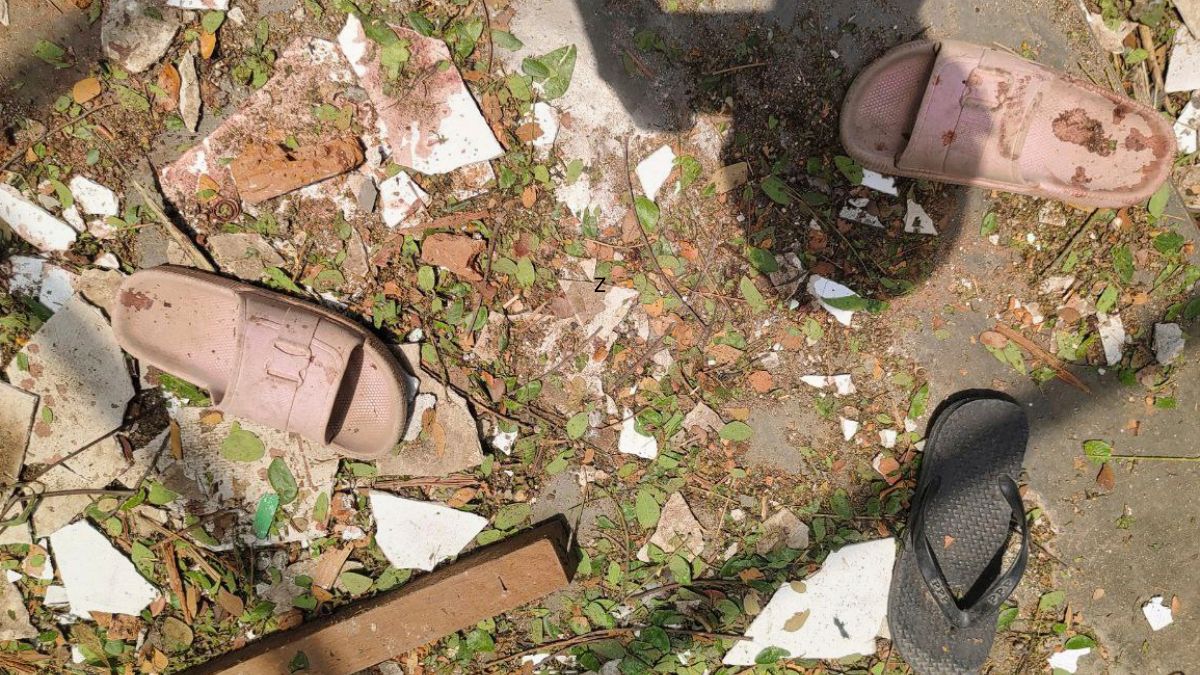 Footwear lie with scattered with debris on the ground of a high school after it was allegedly hit by a military airstrike in Ohe Htein Twin village in Tabayin township, also known as Depayin in Sagaing region, Myanmar, May12, 2025. Image- AP Footwear lie with scattered with debris on the ground of a high school after it was allegedly hit by a military airstrike in Ohe Htein Twin village in Tabayin township, also known as Depayin in Sagaing region, Myanmar, May12, 2025. Image- AP
