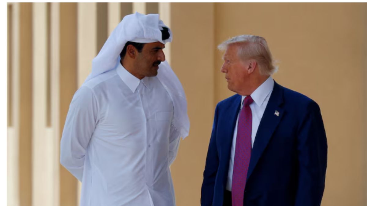 U.S. President Donald Trump talks with Qatar's Emir Tamim bin Hamad Al Thani. Reuters U.S. President Donald Trump talks with Qatar's Emir Tamim bin Hamad Al Thani. Reuters