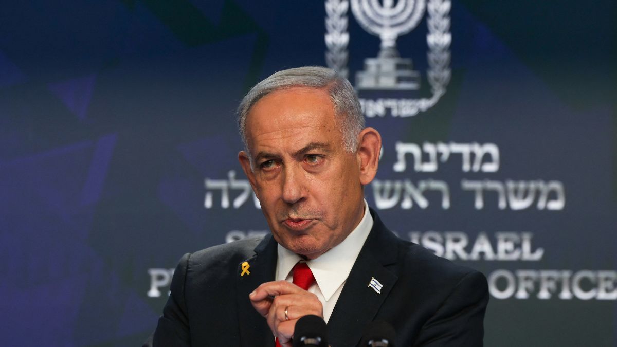 Israeli Prime Minister Benjamin Netanyahu gives a press conference in Jerusalem on May 21, 2025. Image- AFP Israeli Prime Minister Benjamin Netanyahu gives a press conference in Jerusalem on May 21, 2025. Image- AFP