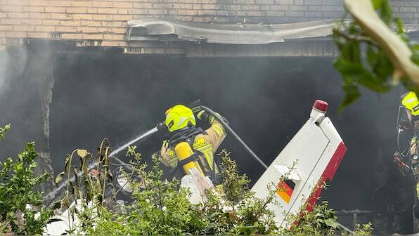 Two killed as small plane crashes onto house terrace in Germany