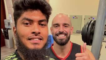 Bangladesh leg-spinner Rishad Hossain and New Zealand all-rounder Daryl Mitchell represent Lahore Qalandars in the Pakistan Super League. Image credit: Instagram/rishad_hossain_22