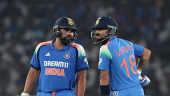 Rohit Sharma and Virat Kohli in action for India. Image: Reuters 