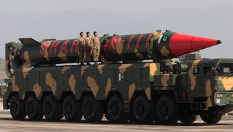 (File) Pakistani military personnel stand beside a Shaheen III surface-to-surface ballistic missile during Pakistan Day military parade in Islamabad, Pakistan. Reuters