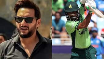 Shahid Afridi and Babar Azam are among the Pakistan cricketers whose social media handles are blocked in India. Images: Shahid Afridi on X/Reuters